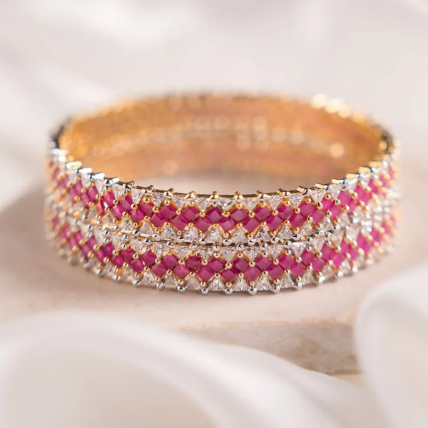 Ruby Radiance Bangles - Elara